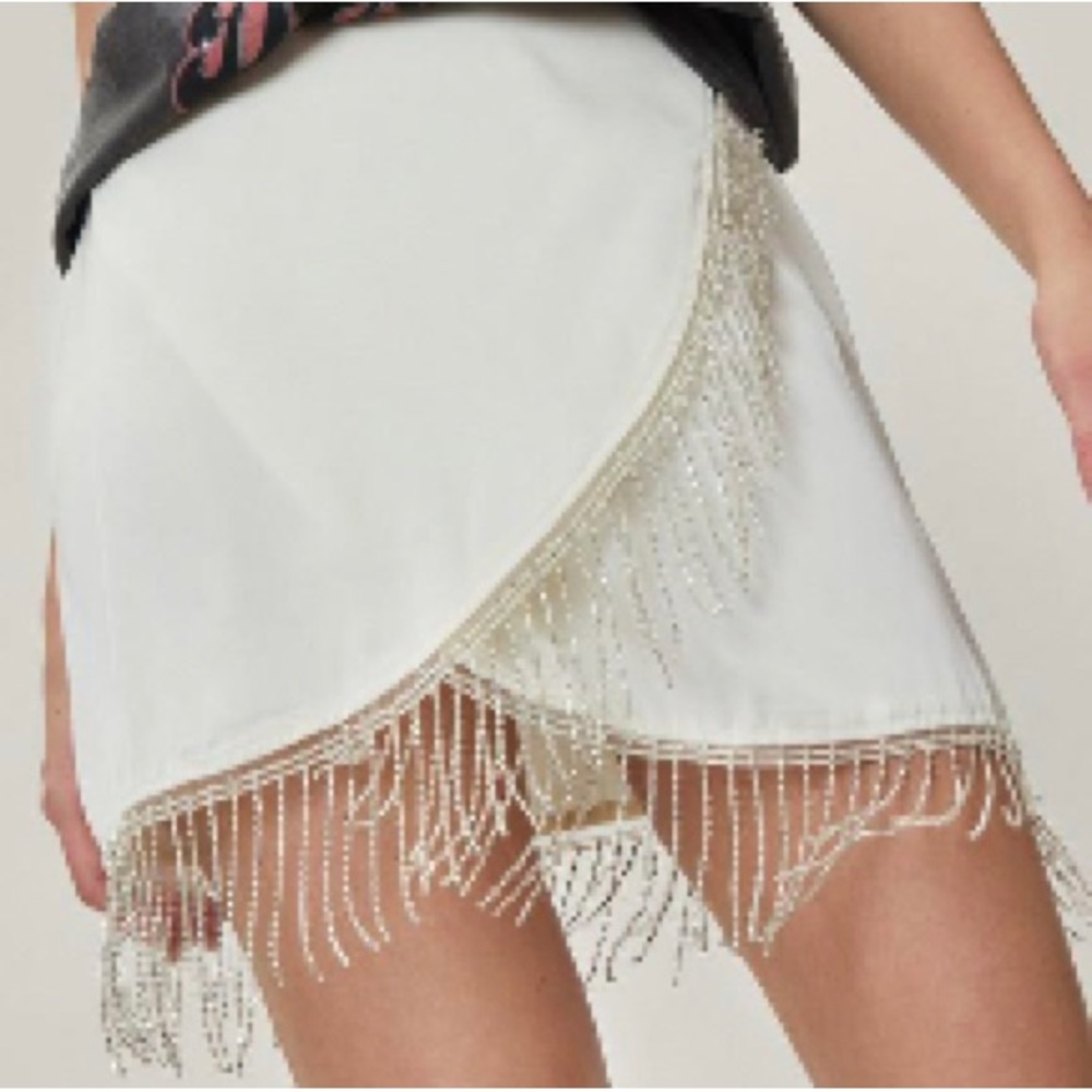 Nasty Gal NWT diamanté petal skirt in white
